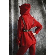 Moontime Alaçatı Kadın Siyah Günlük Giyimde De Kullanabileceğiniz Deri Aksesuar Hot Model Dress