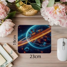 Moontime Alaçatı Bilimkurgu Temalı Uzay Istasyonu Mouse Pad - 19X23 cm 2 mm Dikdörtgen Ithal Baskılı Mouse Pad