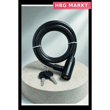HBG Markt 12 mm Çelik Halat Kilit 80 cm Bisiklet ve Scooter Güvenliği