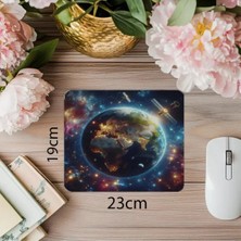 Moontime Alaçatı Galaksi Fonunda Parlak Gezegen Mousepad - 19X23 cm 2 mm Dikdörtgen Ithal Baskılı Mouse Pad