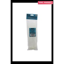 HBG Markt 100 Adet Beyaz Plastik Cırt 3.6X250MM