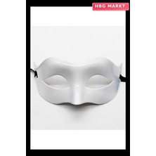 HBG Markt Beyaz Masquerade Kostüm Partisi Venedik Balo Maskesi