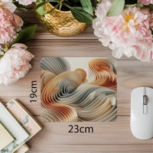 Moontime Alaçatı Dalgasal Geometrik Yapı ile Minimal Mousepad - 19X23 cm 2 mm Dikdörtgen Ithal Baskılı Mouse Pad