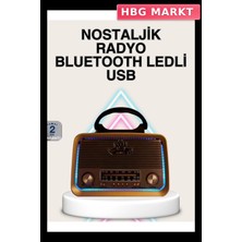 HBG Markt Mey Ithalat® Ahşap Nostaljik Radyo Bluetooth USB Sd Kart Destekli