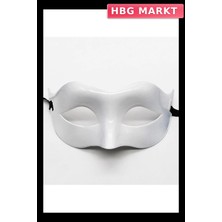 HBG Markt Mey Ithalat® Beyaz Renk Masquerade Kostüm Partisi Venedik Balo Maskesi