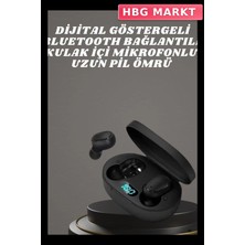 HBG Markt Mey Ithalat® Kulaklık Dijital Göstergeli Bluetooth Bağlantılı Kablosuz Kulak Içi Mikrofonlu Dokunmatik Kontrol