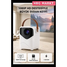 HBG Markt Taşınabilir Akıllı 1080P Full Hd Projektör 64GB 2gb Ram Kumandalı