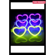HBG Markt Glow Kalpli Fosforlu Gözlük 6'lı Renkli Set Neon Parti (5647)
