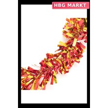 HBG Markt Mey Ithalat® Kırmızı Altın Renk 6 cm Genişlik Garland Çift Renk Sim Süs 180 cm