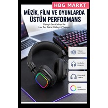 HBG Markt Rgb Işık Efektli Kulaklık Rainbow Aydınlatmalı