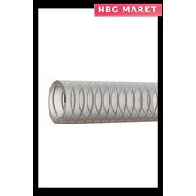 HBG Markt Mey Ithalat® Sertsan 19 mm Şeffaf Çelik Telli Emiş Hortumu 5 Metre