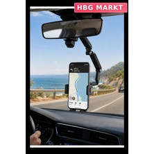 HBG Markt Araç Içi Dikiz Aynası Telefon Tutucu Katlanabilir ve Ayarlanabilir