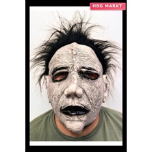 HBG Markt Siyah Saçlı Michael Myers Lateks Yüze Tam Yapışan Et Maske Korku Maskesi