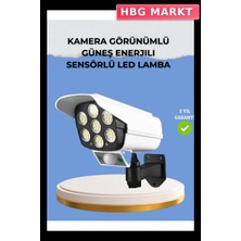 HBG Markt Mey Ithalat® Kamera Görünümlü Solar LED Lamba Hareket Sensörlü Uzaktan Kumandalı Bahçe Duvar Aydınlatması