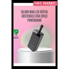 HBG Markt Mey Ithalat® 50.000 Mah Ultra Güçlü Powerbank 4 USB Çıkışlı, LED Dijital Göstergeli, Hızlı Şarj Destekli Taşınabilir Şarj Cihazı