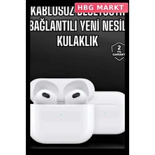 HBG Markt Mey Ithalat® Bluetooth Kulaklık 3.nesil Kablosuz Uzun Pil Ömrü Dokunmatik Kontrol