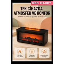 HBG Markt Mey Ithalat® Alev Efektli Hava Nemlendirici Aromaterapi Difüzörü Uzaktan Kumandalı 250 ml
