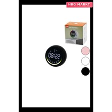 HBG Markt Dijital Saat Bluetooth Mini Hoparlör USB Şarjlı Işıklı 5W