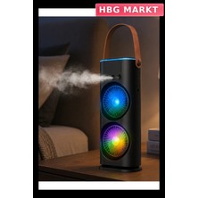 HBG Markt USB Şarjlı Çift Başlıklı Masaüstü Fan, Buharlı Nemlendirme Özellikli