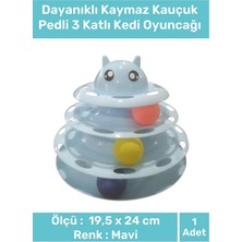 Moontime Alaçatı Premium Ürün 3 Toplu Eğlenceli Dayanıklı Kaymaz Kauçuk Pedli 3 Katlı Kedi Oyuncağı 19,5 cm x 24CM