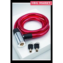 HBG Markt 15MM Çelik Halatlı Metal Başlıklı Bisiklet Kilidi