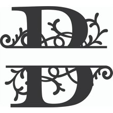 Asitan Dekoratif Ahşap Harf Monogram Harf 1 Adet Dekoratif Duvar Süsü B Harfi Büyük