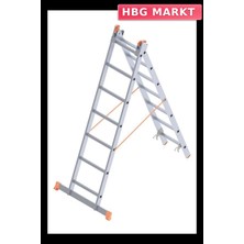 HBG Markt Mey Ithalat® Saraylı 2x7 A Tipi Sürgülü Merdiven 3,86 Metre