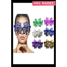 HBG Markt Mey Ithalat® Metalize Extra Parlak Yaprak Panjur Parti Gözlüğü 6 Renk 6 Adet