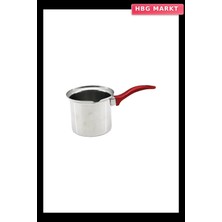 HBG Markt No-4 Çelik Cezve Kırmızı Kulp (5647)