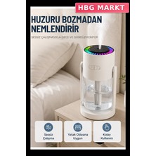 HBG Markt Mey Ithalat® Taşınabilir Hava Nemlendirici LED Işıklı Şeffaf Hazneli Ev Ofis Yatak Odası Nemlendirme Cihazı