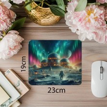 Moontime Alaçatı Renkli Gökyüzü Altında Astronot Mousepad - 19X23 cm 2 mm Dikdörtgen Ithal Baskılı Mouse Pad