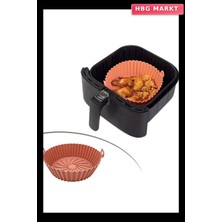 HBG Markt Renkli Isıya Dayanıklı Yıkanabilir Silikon Fırın ve Airfryer Yuvarlak Model