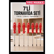 HBG Markt 7 Parça Tornavida Seti Düz ve Yıldız Uçlu Vidalama Takımı
