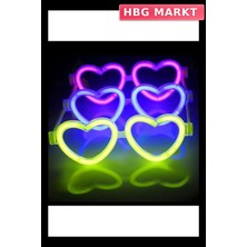 HBG Markt 6'lı Fosforlu Glow Stick Kalp Gözlük Seti