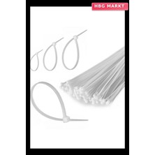 HBG Markt 100 Adet Plastik Cırt Kablo Bağı 3.6X150MM