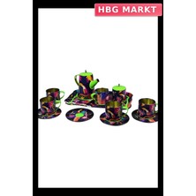 HBG Markt Mey Ithalat® ATF-996-7A-10A 14 Prç.desenli Metal Çay Kahve