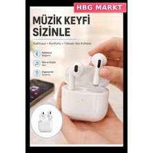 HBG Markt Beyaz Kablosuz Bluetooth Kulaklık Minimalist Tasarım