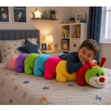 Nunu 100 cm Büyük Boy Renkli Peluş Tırtıl – Yumuşak Sevimli Çocuk Oyuncağı, Uyku Arkadaşı ve Hediye