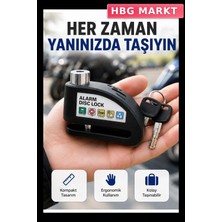 HBG Markt Çelik Alarm Disk Kilit Motosiklet ve Bisiklet Için