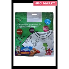 HBG Markt Boyanabilir Tişört 5-6 Yaş Kalem Eğitici Boyama Seti