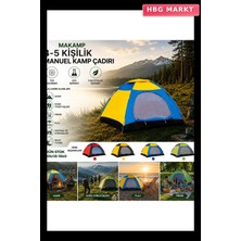 HBG Markt 4-5 Kişilik Toz Geçirmez Manuel Kamp Çadırı 200X200X135 cm (5647)