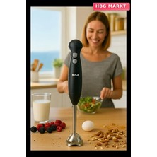 HBG Markt Bold Çubuk Blender Siyah Turbo Kilitleme Özellikli Paslanmaz Çelik