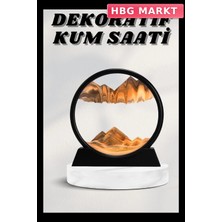 HBG Markt Mey Ithalat® 7 Inç Mavi Orta Boy Dekoratif Yuvarlak Şık Kum Tablosu Modern Dekoratif Süs
