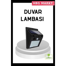 HBG Markt Mey Ithalat® 20 LED Güneş Paneli Aydınlatma – Fotoselli ve Hareket Algılamalı Dış Mekan Duvar Lambası