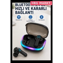 HBG Markt Bluetooth 5.4 Kulaklık, Quad Enc, 40MS Düşük Gecikme, Rgb LED