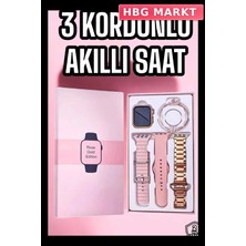 HBG Markt Mey Ithalat® Akıllı Saat Amoled Ekran 3 Kordonlu Aksesuar Hediyeli Sesli Görüşme