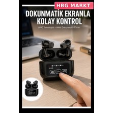 HBG Markt Dokunmatik OLED Ekranlı Bluetooth Kulaklık Siyah