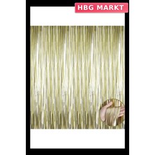 HBG Markt Altın Rengi Metalik Tinsel Perde 1x2 M