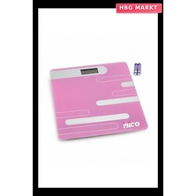 HBG Markt Dijital Pilli Renkli Cam Banyo Baskülü LCD Ekran 180KG/50G 26X26CM