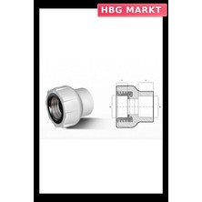 HBG Markt Mey Ithalat® Ege Yıldız Pprc 25X1/2 Dişi Adaptör Gri